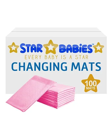 Star Babies Disposable Changing Mats Pink - Pack of 100