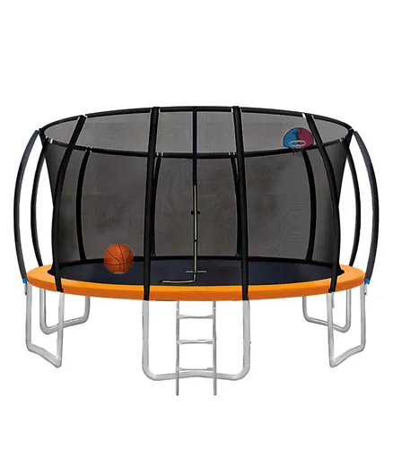 Myts Trampoline Bounce And Jump For Kids & Basket Ball Hoop - 14 Feet