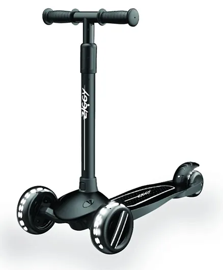 Ziggy 3-Wheel Tilt Scooter with LED light - Black
