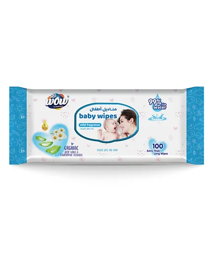Wow Mild Fragrance Baby Wipes - 100 Pieces