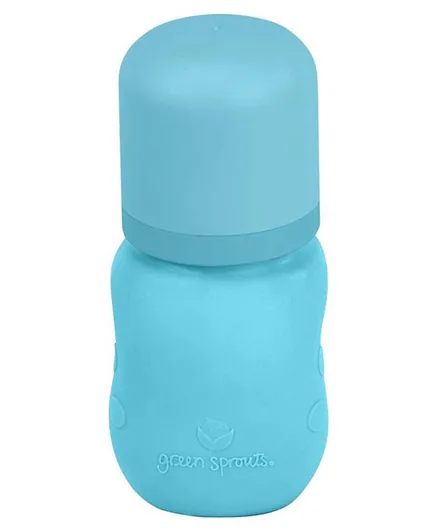 Green Sprouts Glass Baby Bottle with Silicone Cover Aqua - 150ml