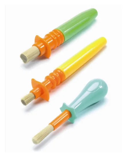 Djeco Ingenious Paintbrushes Pack Of 3 - Multicolour
