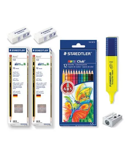 Staedtler Noris Pencils and School Stationery Set Multicolor - Pack of 40