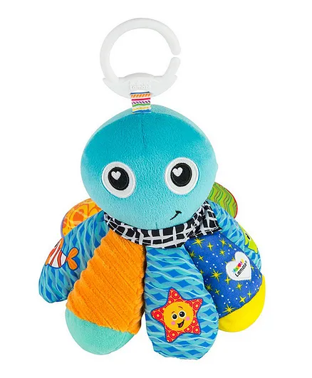 Lamaze Salty Sam Octopus Clip-On Toy - Tactile Sensory Play, Chime & Squeaker, High Contrast Patterns for Babies 0+ Months