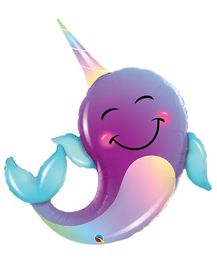 Qualatex Party Narwhal Shape Foil Balloon - 40 Inches