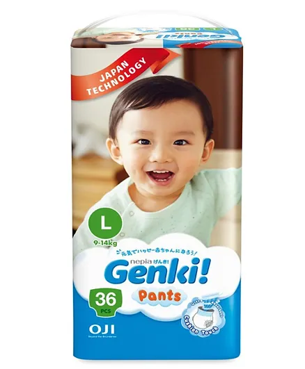 Genki Pant Style Diapers Large Size 4 - 36 Pieces