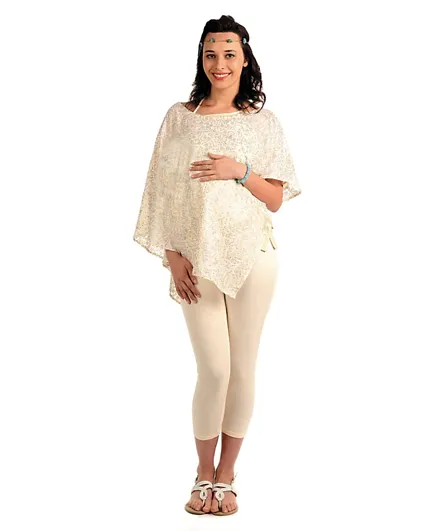 House Of Napius Maternity Sequin Detail Poncho - Off White