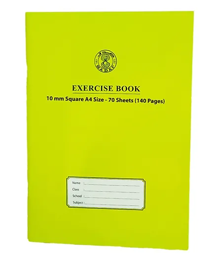 Sadaf 10mm Square With Left Margin A4 Size Exercise Book - Green