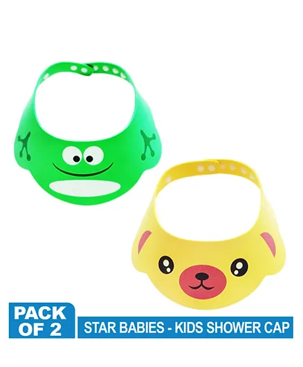 Star Babies Shower Cap Pack of 2 Green and Yellow