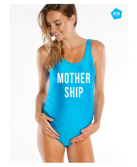 Mamagama Mothership Maternity Swimsuit - Blue
