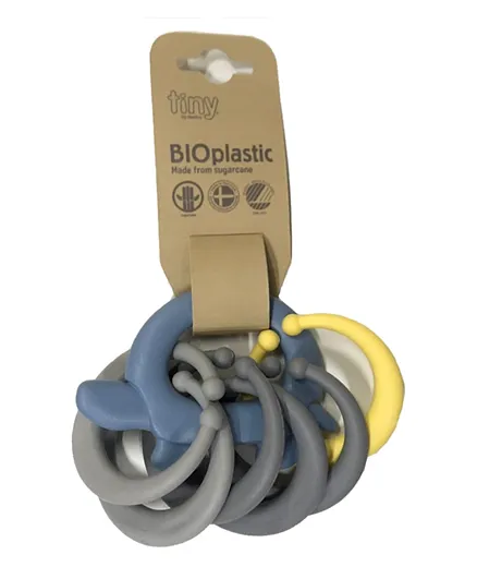 Dantoy Bioplastic Tiny Teether Ring Chain Turtle - Blue