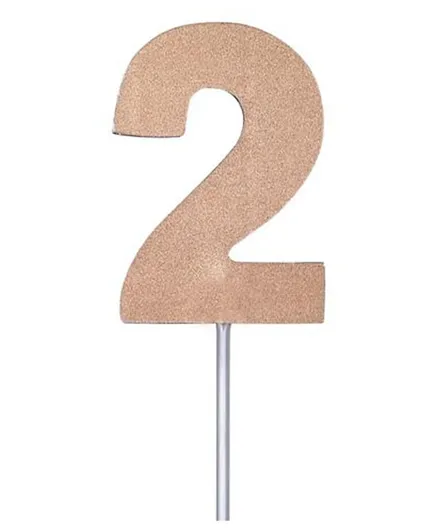 Forum Diamond Cake Toppers With Stick Number 2 - Rose Gold