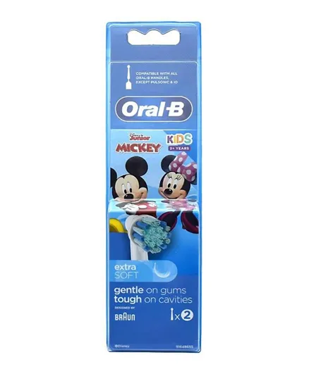 Oral B Mickey Mouse Kids Power Replacement Brush Heads - Set of 2