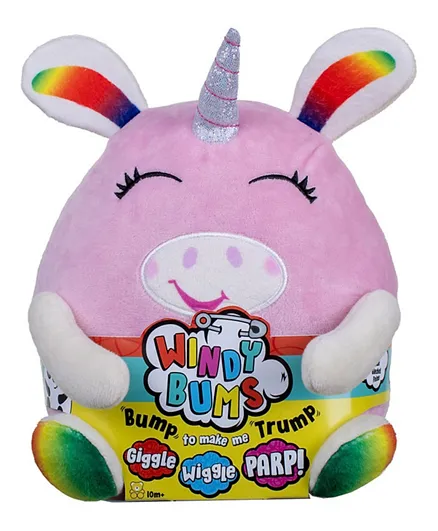 Golden Bear Windy Bums Cheeky Farting Unicorn Soft Toy - 17cm
