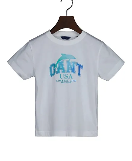 Gant Relaxed Gant USA Graphic T-Shirt - White