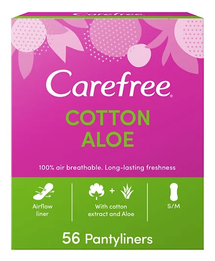 Carefree Cotton Aloe Panty Liners - Pack of 56