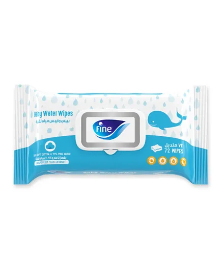 Fine Baby Water Wipes - 72 Pieces