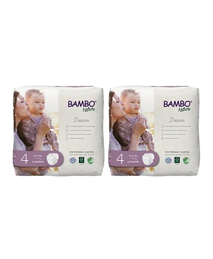 Bambo Nature Eco Friendly Diapers Size 4 Value Pack of 2 - 60 Pieces