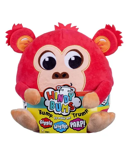 Golden Bear Windy Bums Cheeky Farting Monkey Soft Toy - 17cm