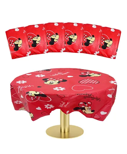Disney Disposable Minnie Party Table Cloth Pack of 1 - Red