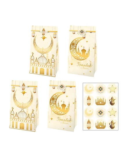 أكياس هدايا حلوى هايلاند رمضان كريم مع ملصقات - 24 قطعة