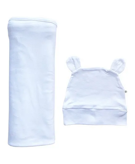 Baby Boss Swaddle   Hat  - White