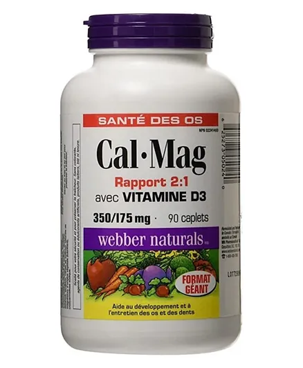 WEBBER NATURALS Calcium Magnesium Vitamin D3 - 90 Caplets