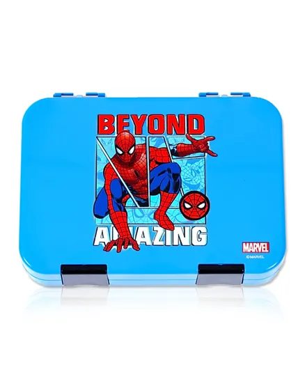 المنتج إيزي كيدز: صندوق طعام بينتو قابل للتحويل بشخصية الرجل العنكبوت الرائع من سلسلة مارفل - أزرق