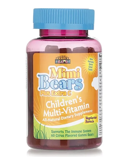 21st Century Mimi Bears Plus Extra C Multivitamin Dietary Supplement - 60 Gummies