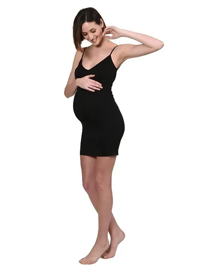 Mums & Bumps Mamsy Maternity Slip Dress - Black