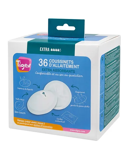 Tigex Extra Absorbent 36 Pieces Breast Pads