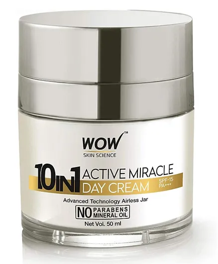 Wow 10 in 1 Active Miracle No Parabens & Mineral Oil Day Cream - 50ml