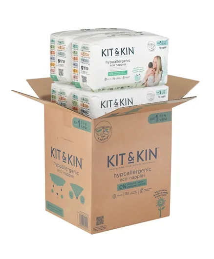 Kit & Kin Eco Diapers Size 1 - 152 Diapers