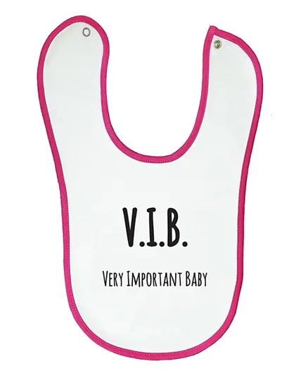 Cheeky Micky Bib with Message V.I.B. Very Important Baby - Pink