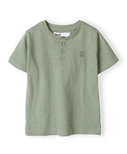 Minoti Embroidered Slub Jersey T-shirt - Green