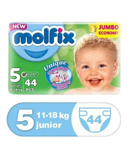 Molfix Jumbo Economy 3D Diaper Size 5 - 44 Pieces