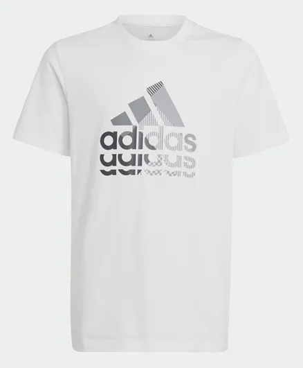 Adidas Round Neck Short Sleeves T-Shirt - White