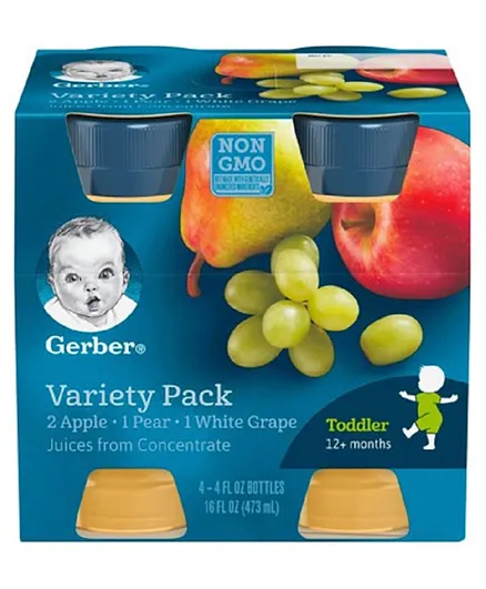 Gerber Juice Fruit Variety Pack of 4 - 473mL