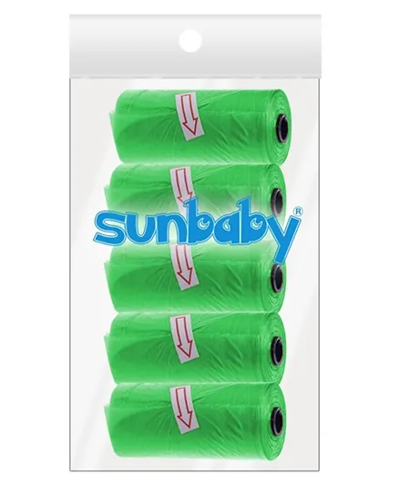 Sunbaby Scented Bag Green Pack of 5 (75 bags)