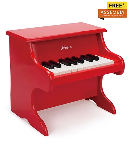 بيانو هابي الخشبي للعب - أحمر