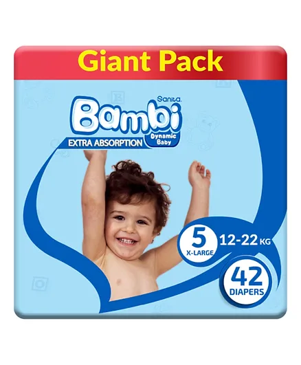 Sanita Bambi Baby Diapers Giant Pack Size 5 -  42 Pieces