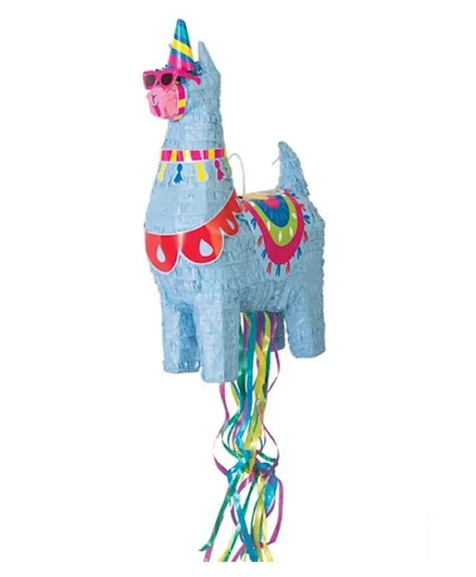 Unique Blue Llama 3D Pull Pinata - Multicolour
