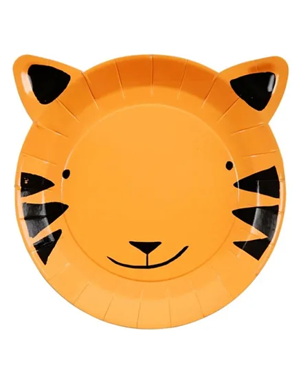 Meri Meri Go Wild Small Tiger Plate Pack of 12 - Orange