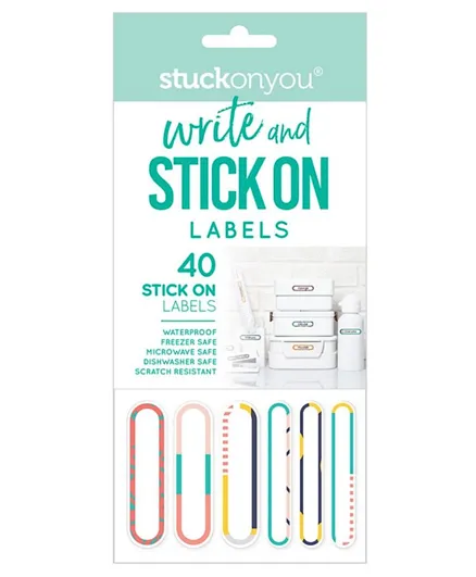 Stuck On You Neutral  Write On Labels Stick On Green - 40 Pieces