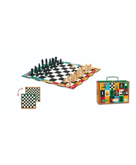Djeco Chess and Draughts Game - Multicolour