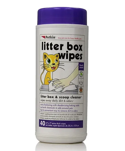 Petkin Cat Litter Box Wipes - 40 Count