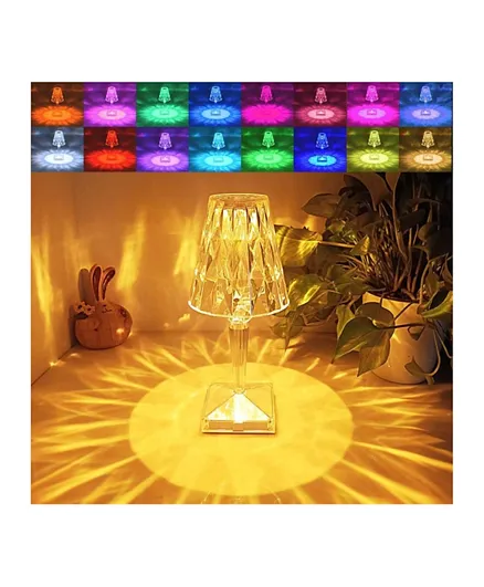 HOCC Crystal Touch Table Lamp LED Night Light - White