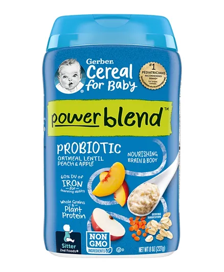 Gerber 2Ndf Oatmeal Peach and Apple Probiotic Cereal - 227g