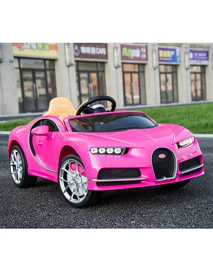 Buggati Chiron Licensed Battery Operated Ride On with Remote Control - Pink