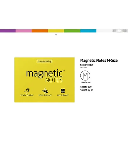 Tesla Amazing Magnetic Notes Yellow - Medium